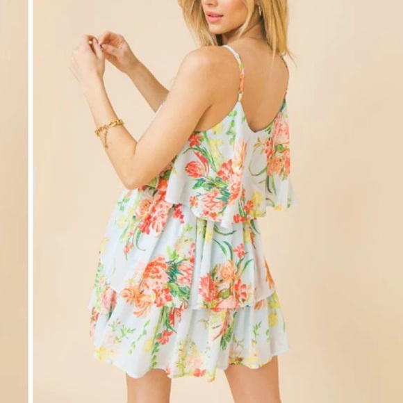 Small blue dress with flowers - NWT - Picture 2 of 3